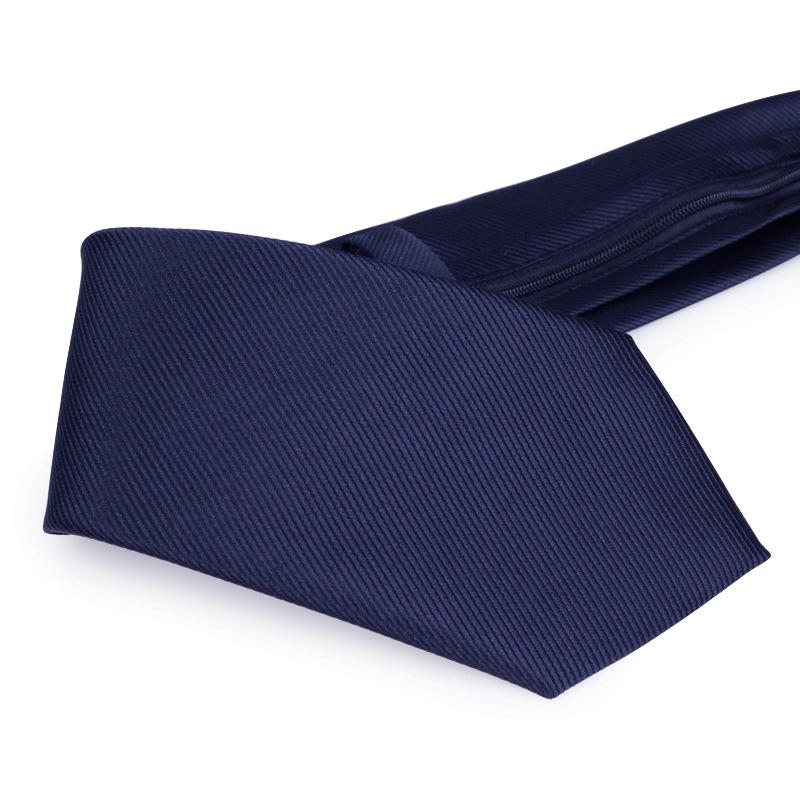Tie Men'S Dress Business Navy Blue Fine Pattern Zipper Professional Wedding Groom Korean Version Zipper Hand Tie