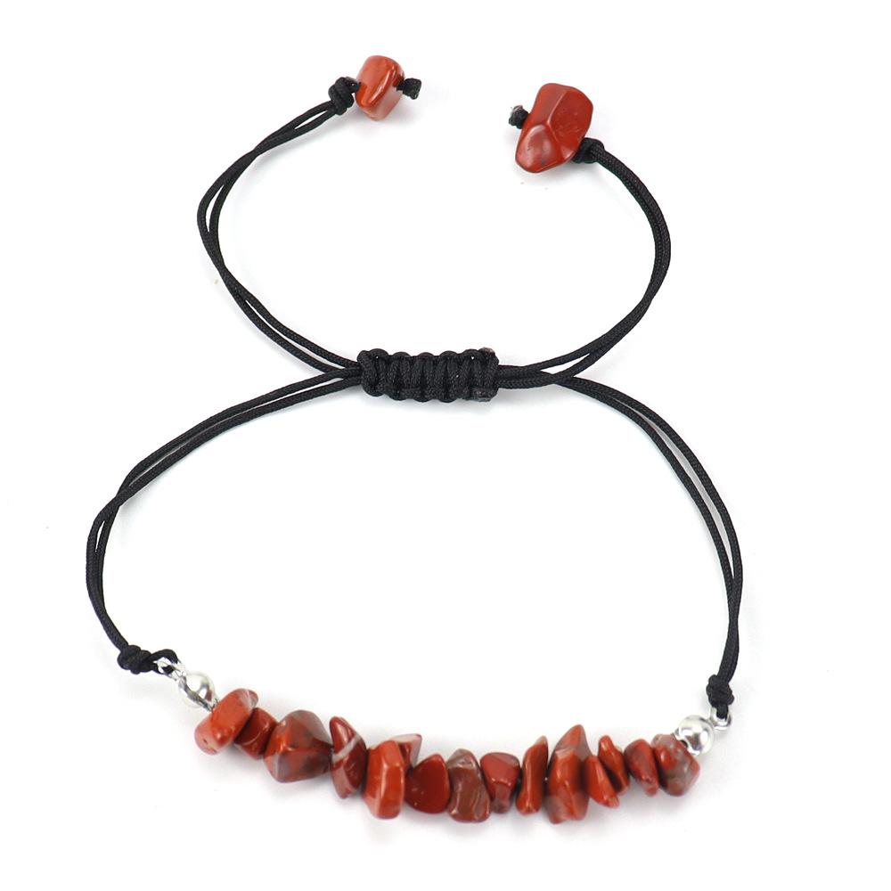 Hand Woven Natural Crystal Gravel Amethyst Agate Bracelet Bracelet Adjustable B55