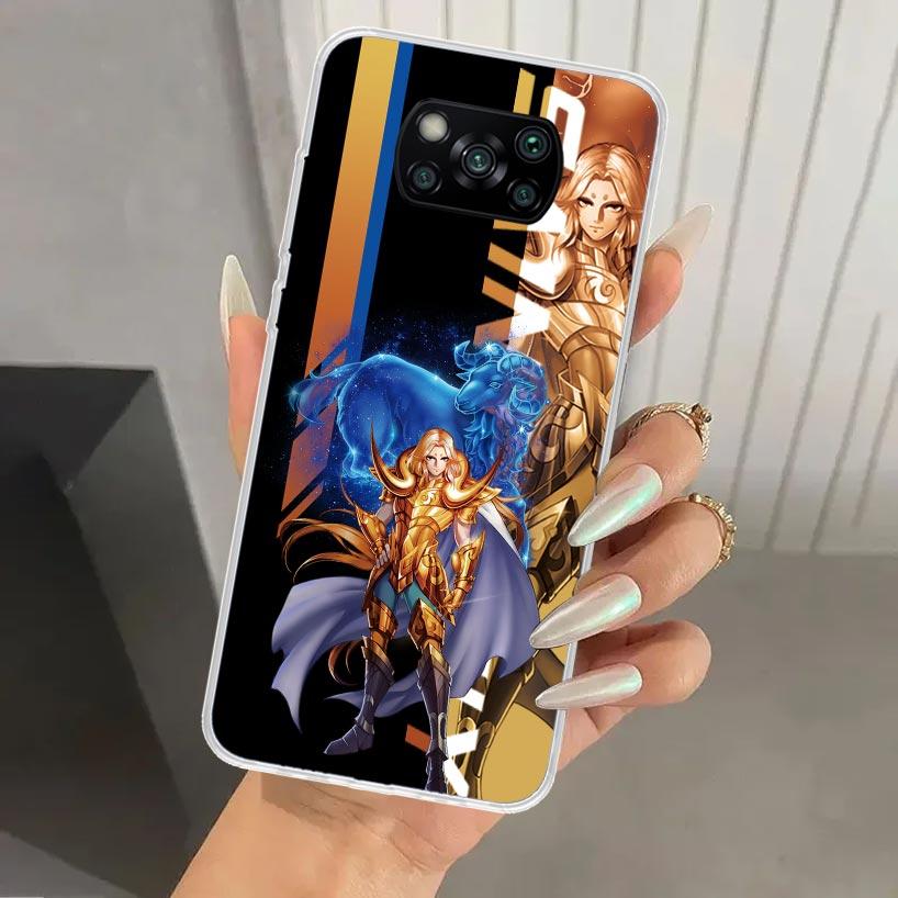 Anime Saint Seiya Phone Case for Xiaomi Poco X7 X6 X5 X4 X3 Nfc F7 Ultra F6 F5 Pro F4 GT F3 M6 M5S M4 M3 Soft Print Shell X7 X6