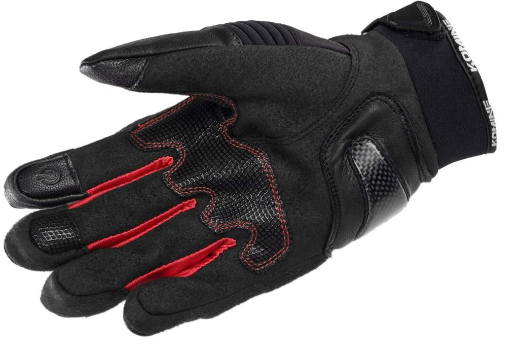 KOMINE Bike Carbon Protect Winterhandschuhe Feuchtigkeit Atmungsaktiv Wasserdicht Protektor Herbst/Winter Schwarz-Rot/XL 06-819 GK-819