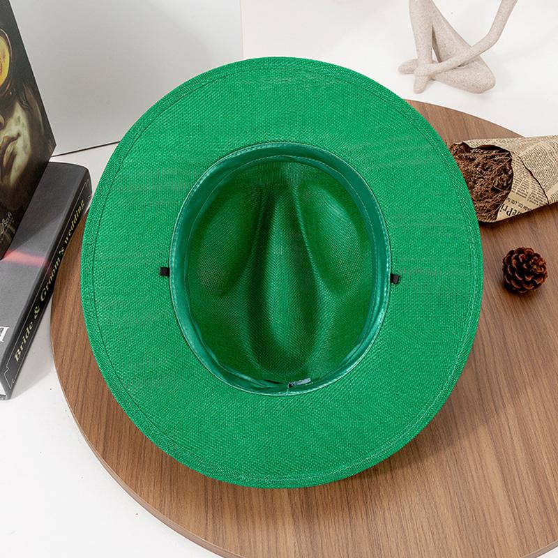 Men'S Hat Panama Hat French Summer Large Brim Hat Retro British Panama Hat Outdoor Travel Beach Sun Hat Sombrero Hombre