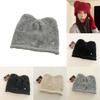 Dumble Cat Ear Knit Hat With Embroidered Design For Winter Warmth And Casual Wear