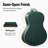 Donner Ukulele Concert Beginner 23 High Quality Polished Accessories Set Including Soft Case and Green Set, Inches, Wood, Finish, 6-Piece Tuner,