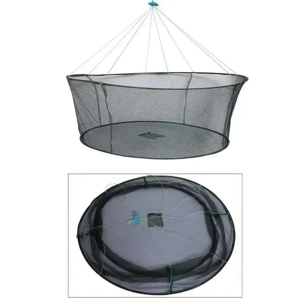 new 80CM Open Folding Fishing Net - Multi-Wire Circular Shrimp Crab Trap Cage, Durable for Fish Outdoor Fishing  Fishing Tool