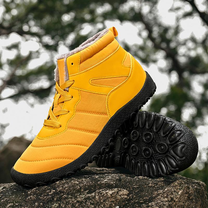 

Зимние Северо-восточные бархатные теплые хлопковые ботинки с высоким верхом, легкие, больших размеров, на толстой подошве, зимние ботинки, нескользящие хлопковые ботинки с высоким верхом для мужчин 48 жёлтый