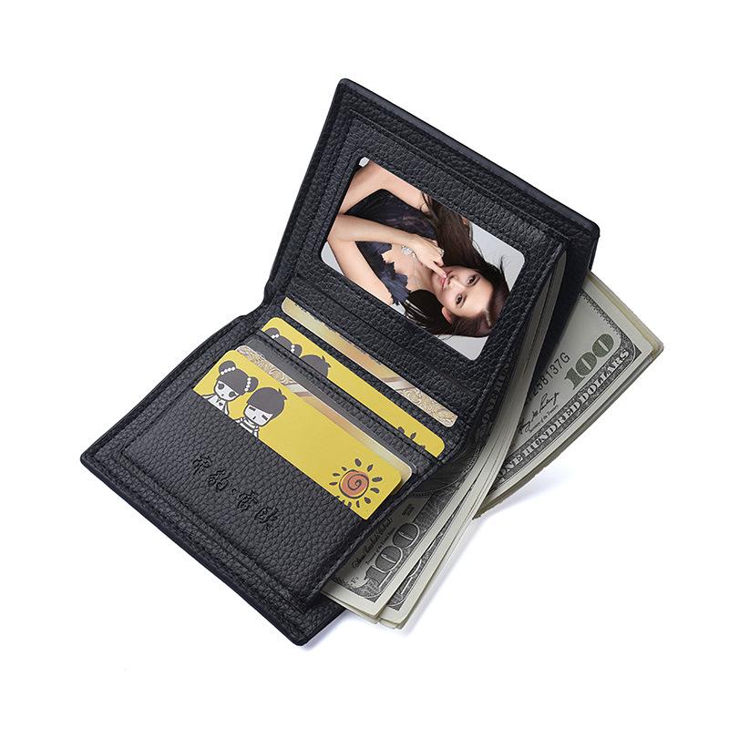 Pánská krátká peněženka PU kůže Bifold peněženka s okénkem na doklady Kapsa na mince Držák na více karet Ležérní kompaktní peněženka pro obchodní a každodenní použití