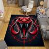 1pc Red Snake Print, Design Indoor Area Rug - Soft, Anti-Slip, and Durable Gaming Room Decor for Bedroom, Living Room