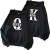 King Queen Print Hoodie for Woman Man 2025 New Arrival Couples Hooded Long Sleeve Pullover Home Outdoor Comfort Warm Sweatshirts