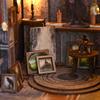 Bookshelf Set Micro Assembly Model Gothic Architecture Doll House DIY Handmade Toy Set with Lights For Adult Biethday Gifts