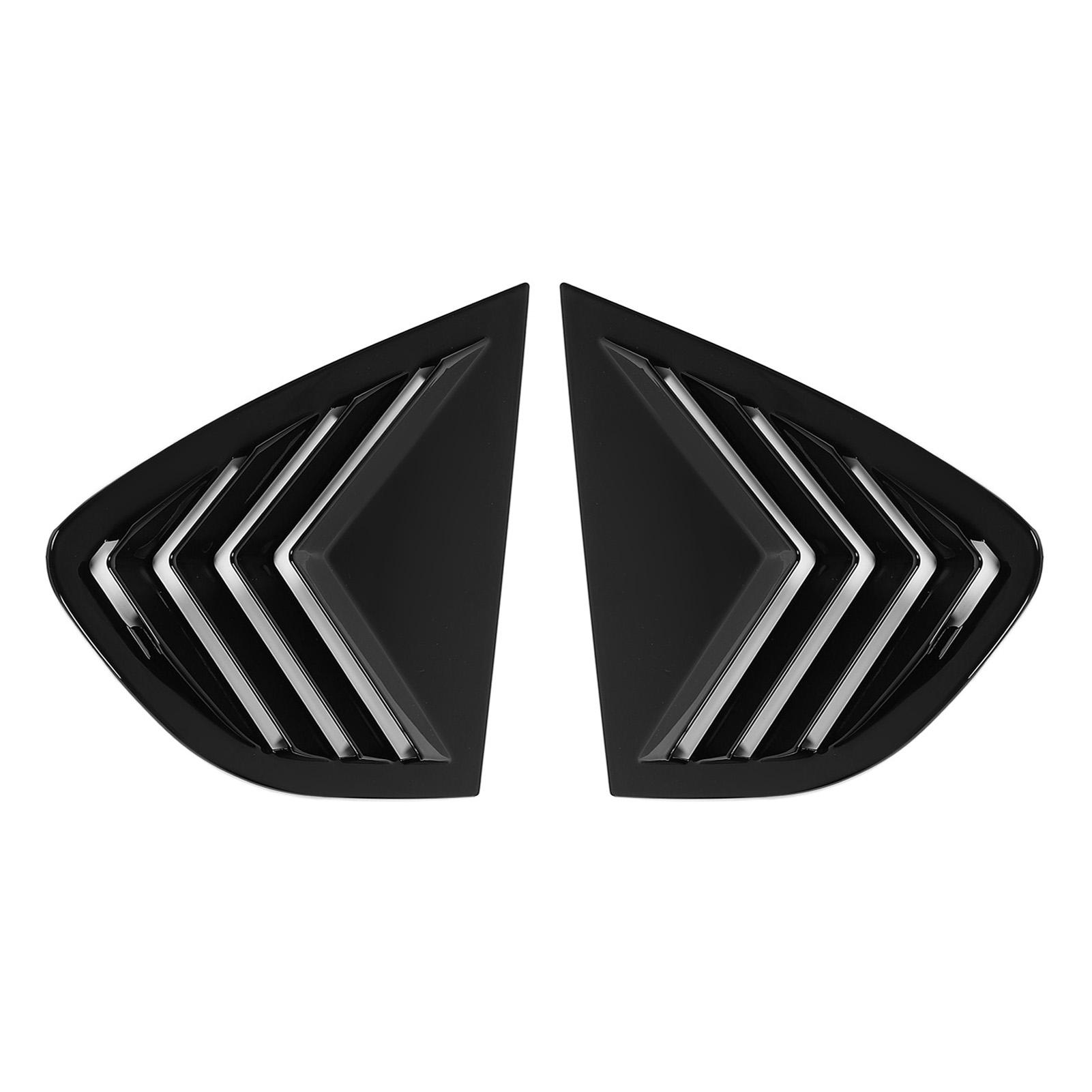 

1 пара жалюзи на заднее боковое окно, устойчивые к выцветанию и царапинам, жалюзи на вентиляционные отверстия заднего окна Glossy Black