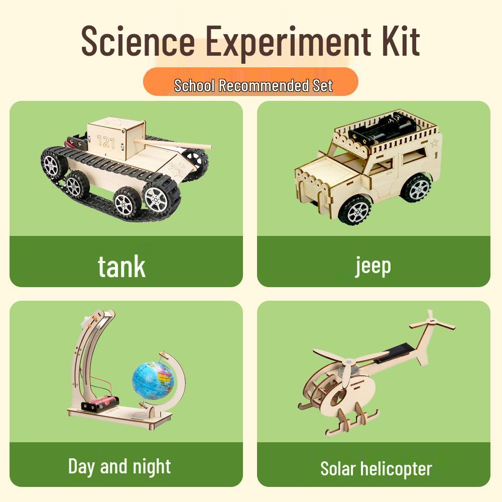 Children's Wooden Science Experiment Kit - Handmade Student Toy Set