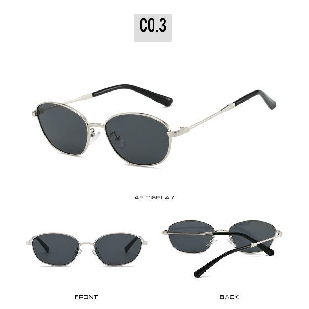 Metal-framed cat-eye sunglasses, retro style, trendy, suitable for driving