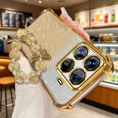 Xiaomi15t Luxus Stern Lanyard Kette Beschichtung Glitzer Stoßfest Silikonhülle Für Xiaomi Mi 15t Pro 15tpro Mi15t Weiche Rückseite