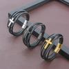 Mary Accessories, Stainless Steel Cross Fashion Bracelet Personalized Multi-layer Woven Leather Bracelet Men