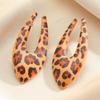 New Exaggerated Personality Leopard Print Oval U-shaped Dangle Earrings for Women Vintage Wild Temperament Stud Earrings Jewelry