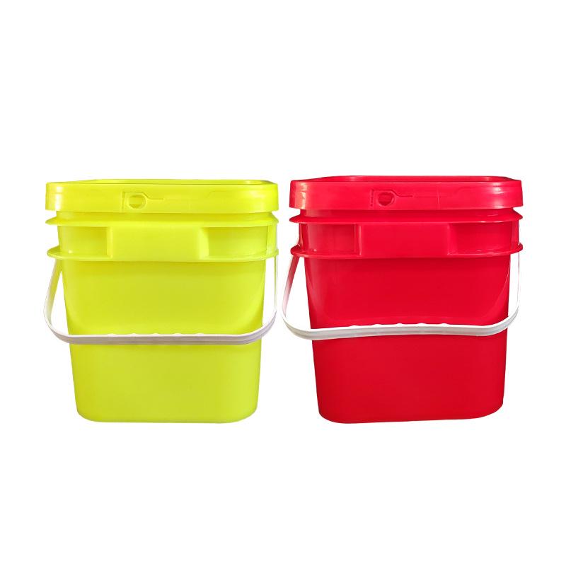 5L Thickened Square Plastic Bucket with Lid for Laundry Detergent, Salt, Pet Food, or Powders (Holds 5kg)