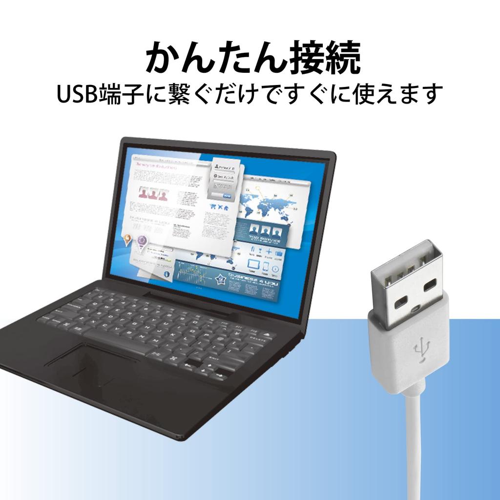 ELECOM Wired Pantograph Compact Keyboard, White, TK-FCP097WH