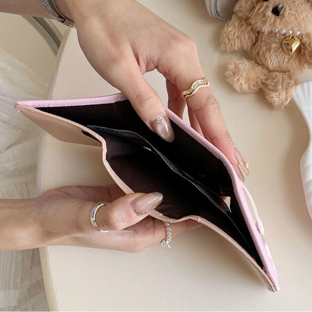 Card Pouch Portable Cat Printed Wallet PU Leather Multiple Card Short Leather Purse Cute Fashion Cat Patterned Card Bag Daily