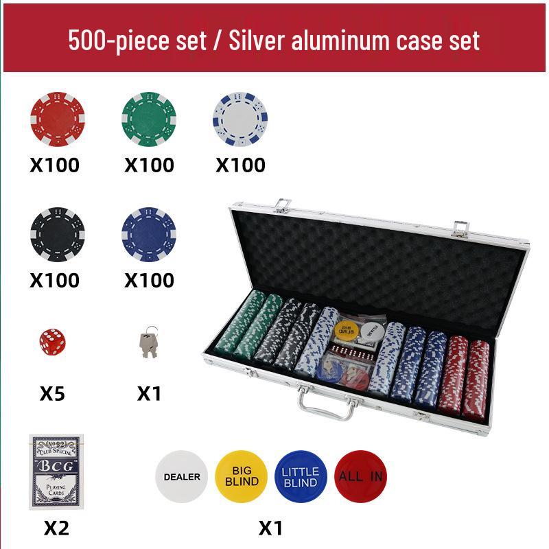 Set da Poker Texas Hold'em da 300 Pezzi: Fiches, Carte e Gettoni per Sala da Gioco e Mahjong