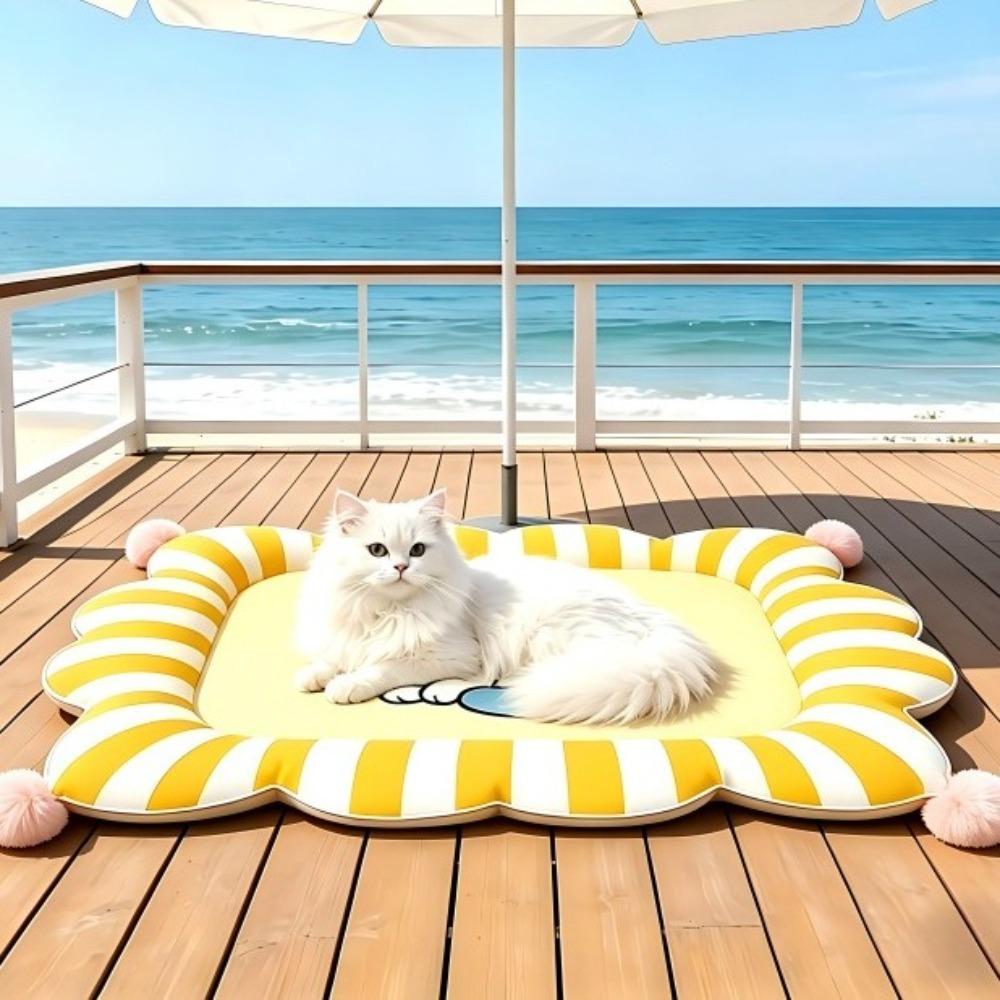 Double-Sided Ice Silk Pet Bed Wear-Resistant Dog Sleeping Mat Washable Pet Cushion Hot Weather 11.81x15.75 in жёлтый
