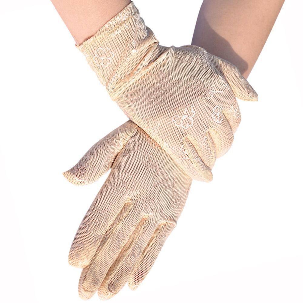 

Women Slip Resistant Spring Lace Gloves Driving Gloves Touch Screen Mittens Anti UV