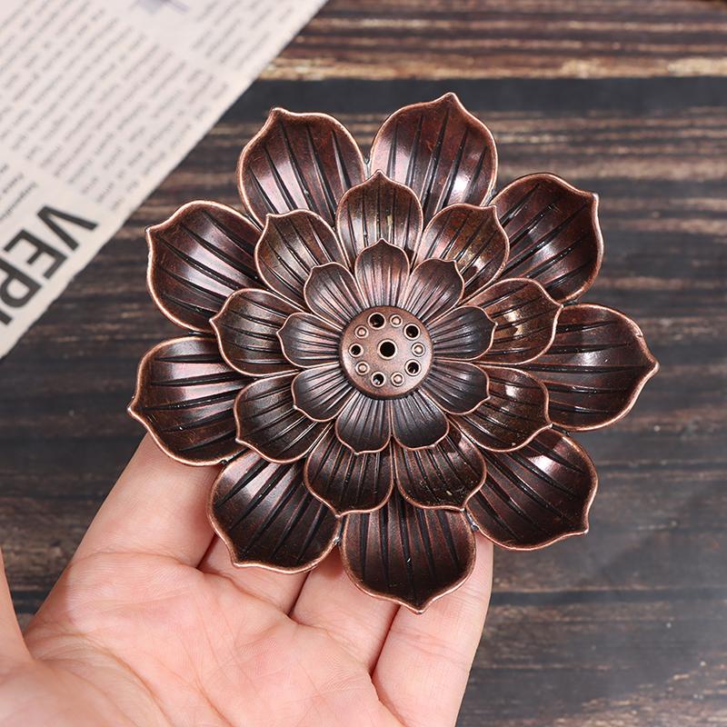 Alloy Incense Burner Stick Holder Plate Burner Plate Buddhism Coil Lotus Censer