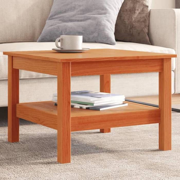 VidaXL Coffee Table Wax Brown 55x55x40 Cm Solid Pine Wood, Side Table, Living Room Table, End Table, End Table 847175