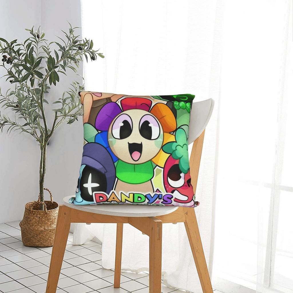 Dandy's World Pillow Cover Game Comfy Cushion Cover Novelty Pillow Case For Couch Sofa Bedroom