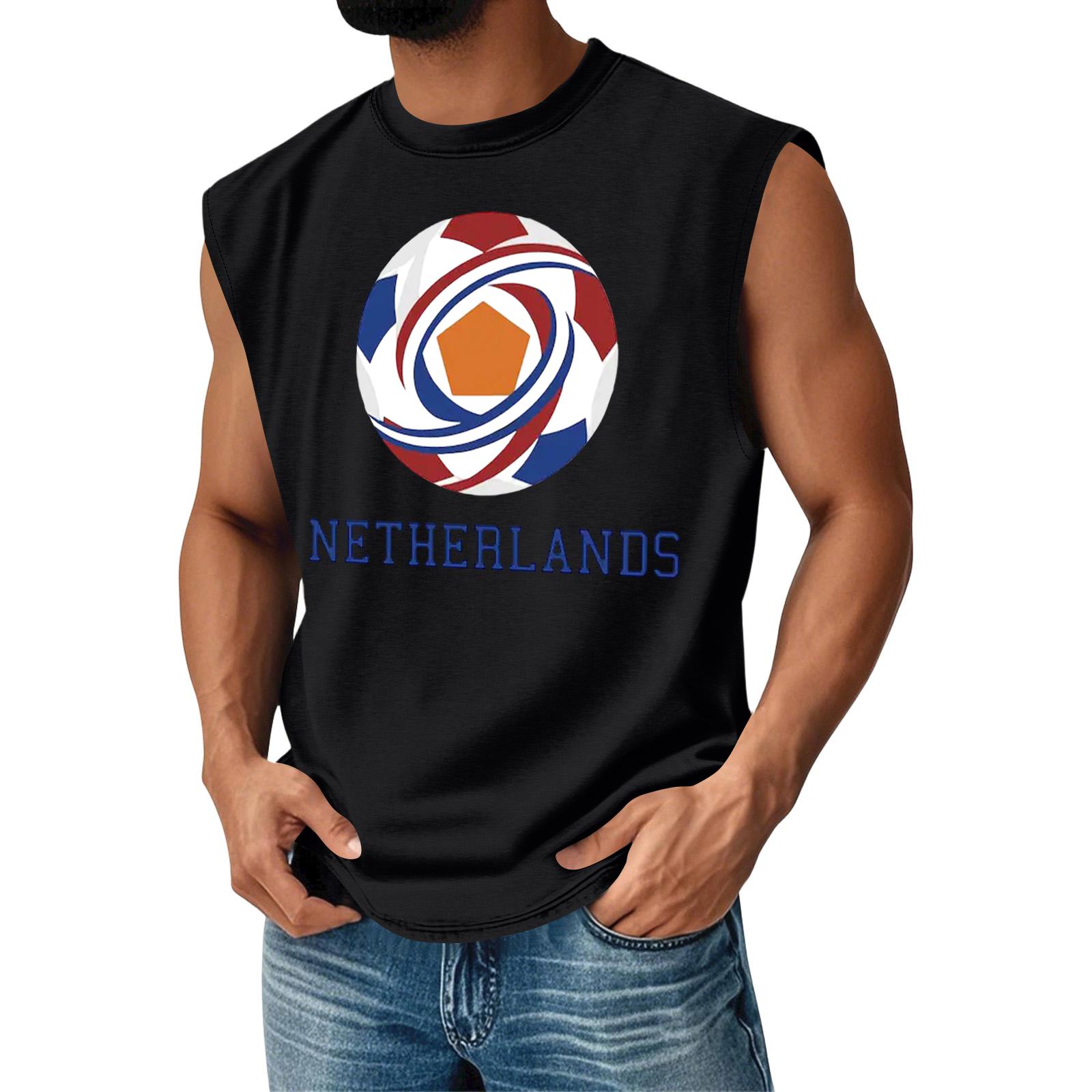 

Men Tank Tops Sleeveless Shirts for Men Netherlands Print Casual Crew Neck Men’s Tank Tops Men’s Tank Shirts Comfortable Fit L чёрный