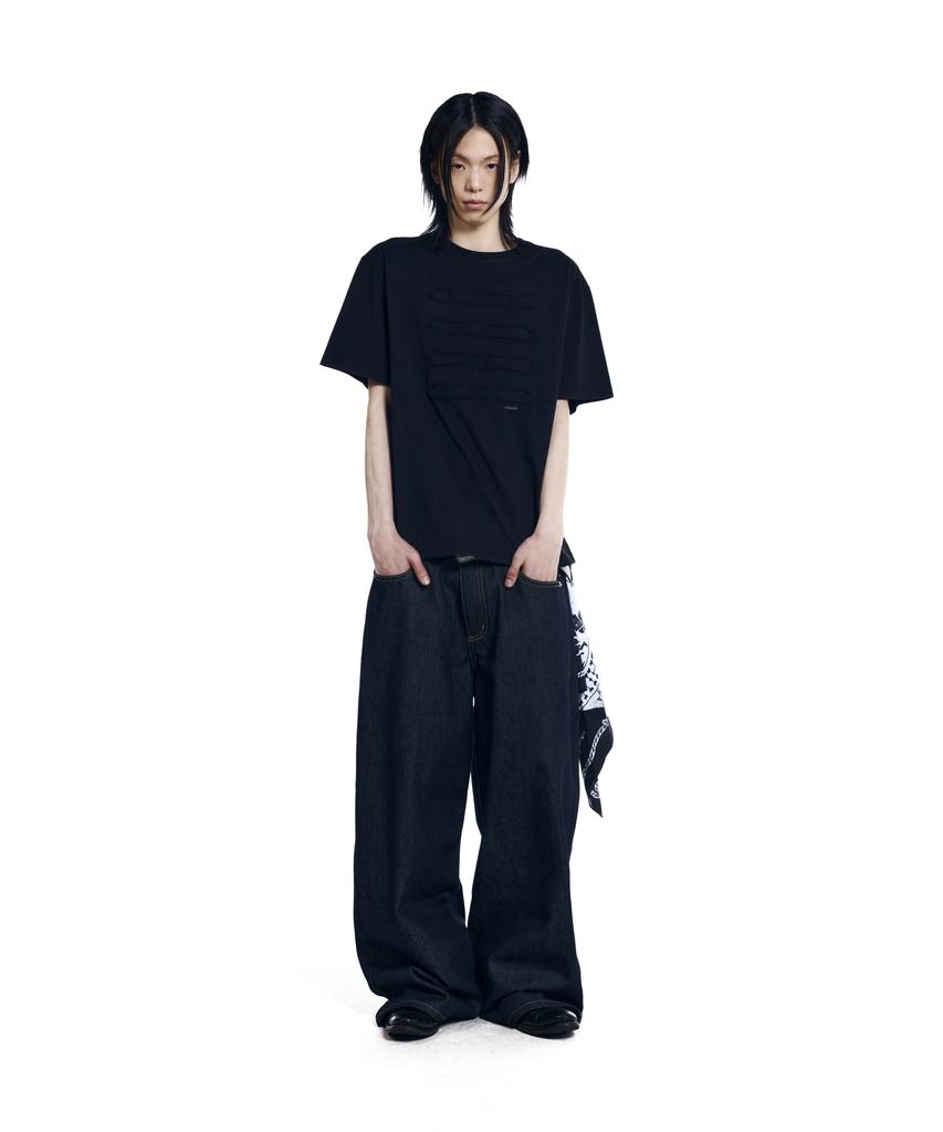 AAKAM Napoleon Corded Half Top (Black)