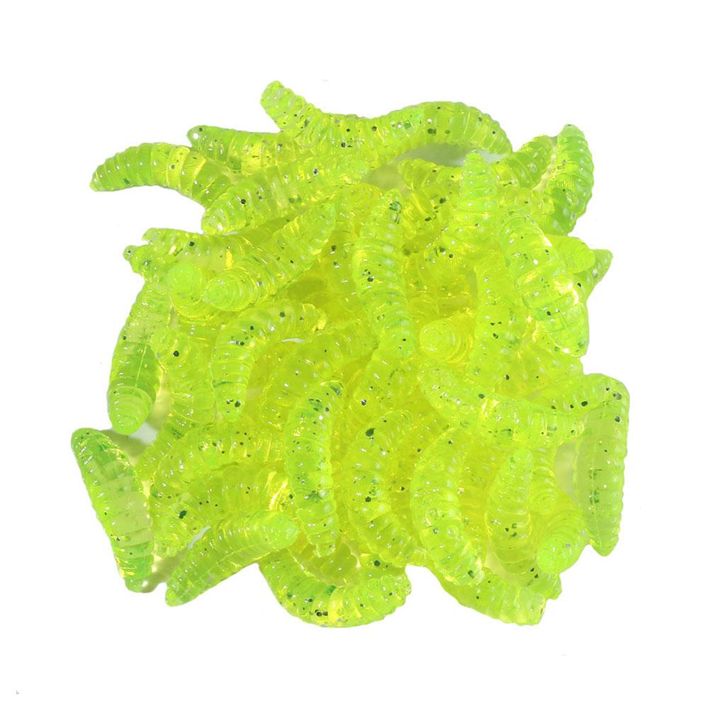 250 teile/schachtel 2 cm Swimbait Maggot Grub Weicher Köder Köder riechen Würmer Glow Shrimps Angelköder Silikon Wurm Köder