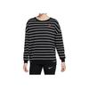 Sportswear Loose Fit Logo Crew Neck Striped Breathable Warm Casual Pullover Long Sleeve T-Shirt Women Tops Black DJ9305-016