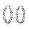 LeCalla S925 Sterling Silver Jewelry Two-Tone Love Heart Click-Top Hoop Earrings for Women 26MM