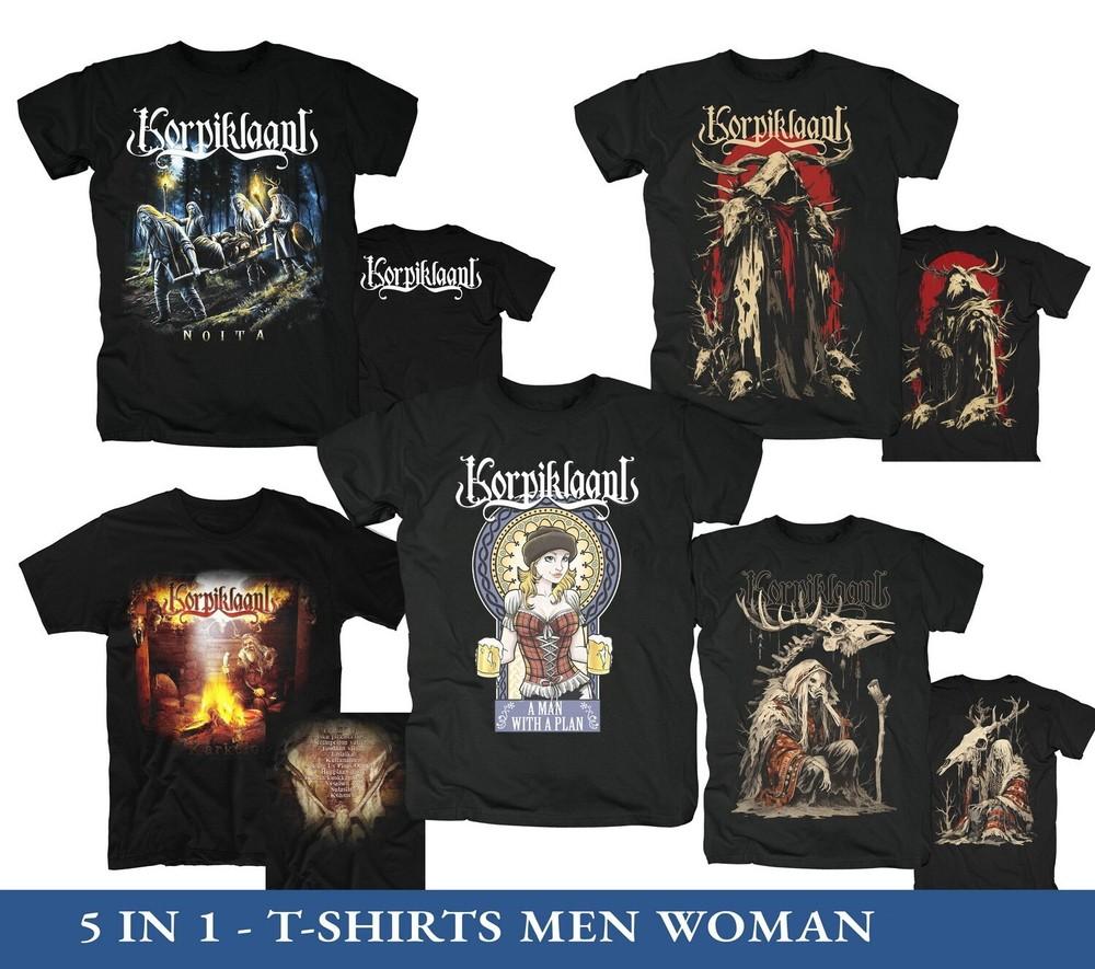 Set of 5 Korpiklaani T-Shirt Rock Folk Metal MEN S WOMEN S Unisex T-Shirt L