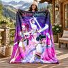 Kpop Demon Hunters Custom Name Flannel Blanket Personalized Soft Warm Plush Throw Blanket Customized Gift for Family Friends