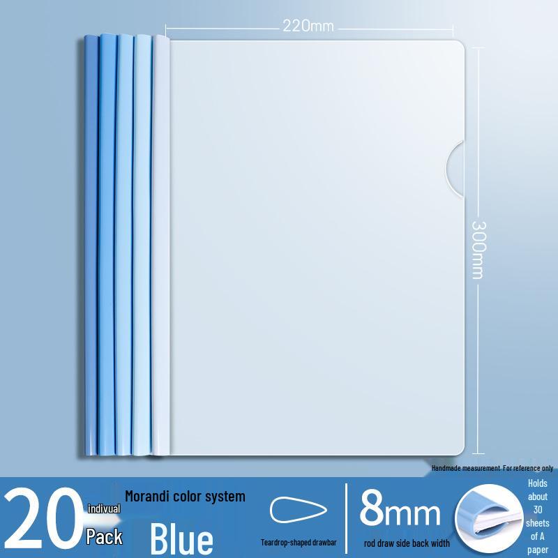 A4 Morandi Gradient Thickened Transparent Document Folder for Students