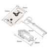 DRELD Antique Iron Door Lock Drawer Jewelry Wood Box Cabinet Wardrobe Cupboard Door Lock + Key Furniture Hardware Silver/Black