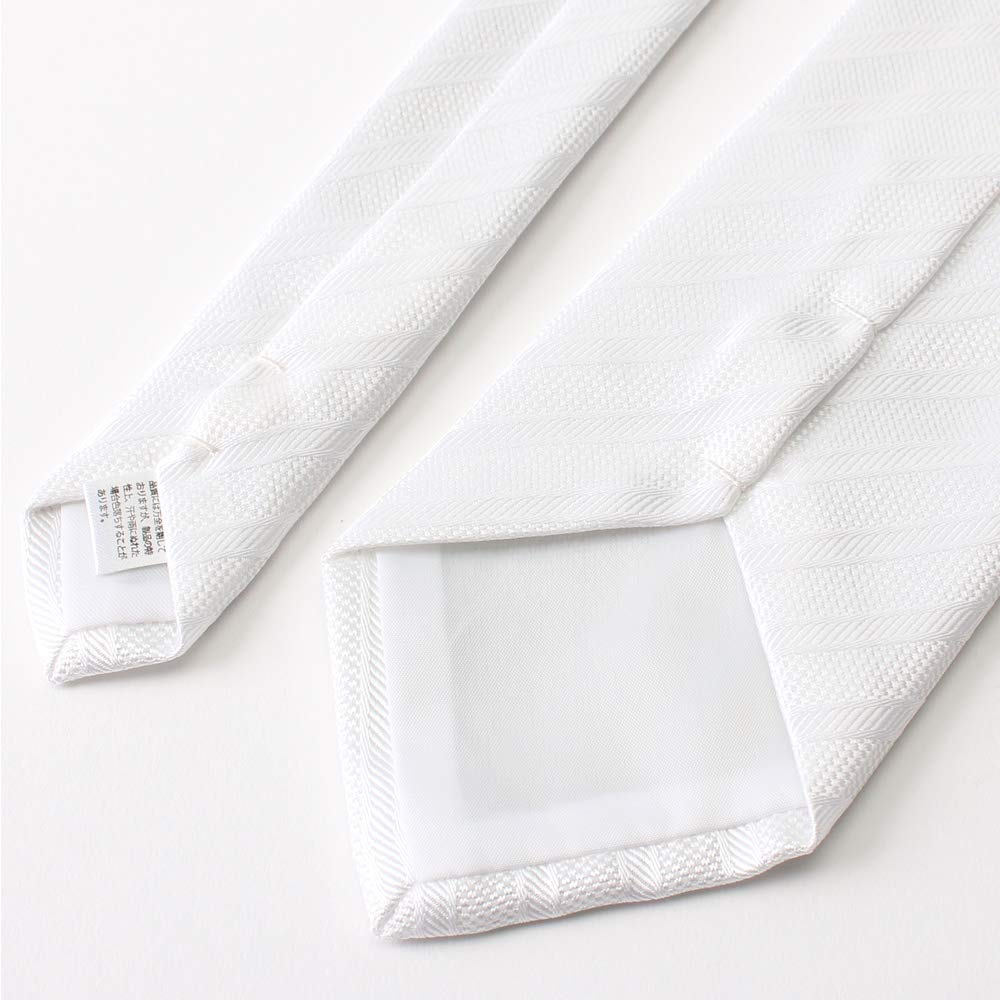 [Dress Code 101] Formal Wedding Tie, Striped, Men's, Groom, Formal Occasions, Entrance Ceremonies, Washable, White, Solid Color, TIE-781REI, Made in