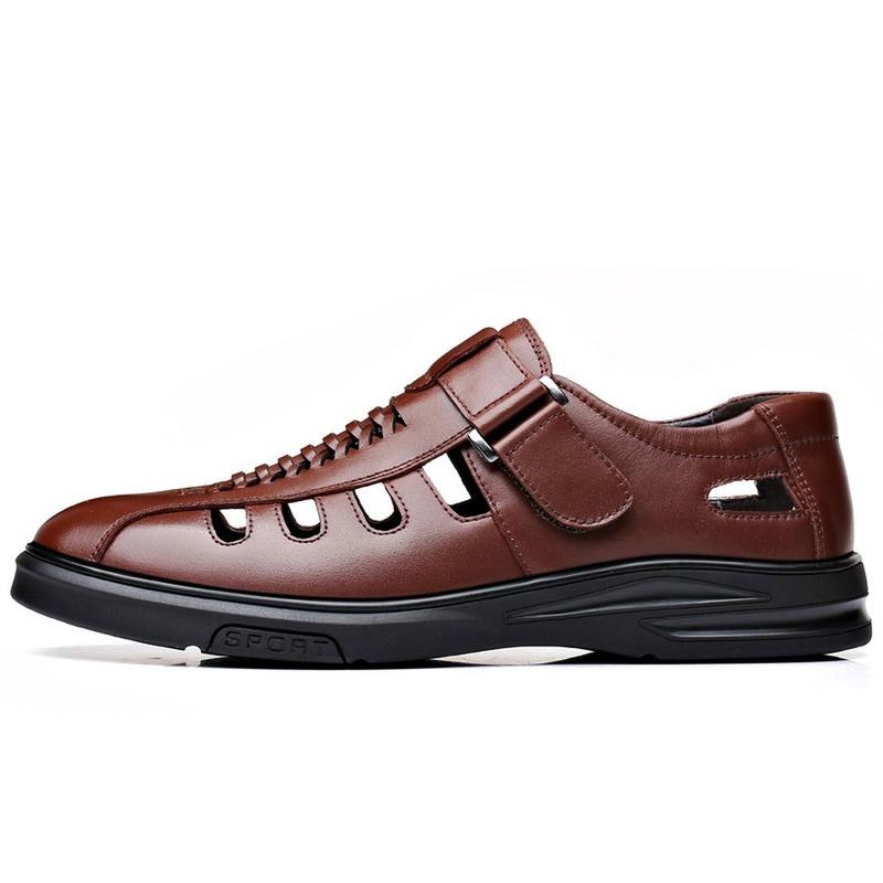 Zapatos de Verano de Cuero para Hombre Moda Huecos Zapatos de Vestir Casuales de Negocios Mocasines Zapatos Sociales para Hombre