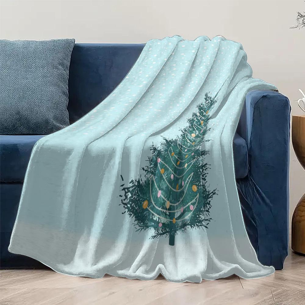 Tuniu Cute Christmas Tree Fleece Blanket Sofa Bed Room Throw Soft Warm Cozy Decorative
