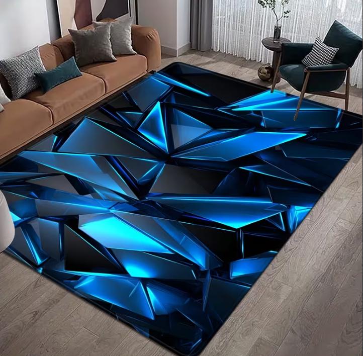Home Decor Red Black Geometric Collision Pattern Living Room Carpet Sofa Mat Door Mat Bedroom Carpet Outdoor Carpet Decoration
