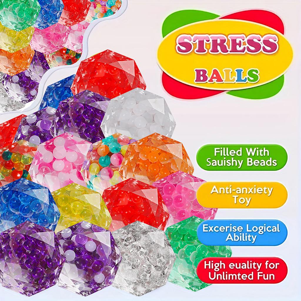 Tpr Diamond Water Bead Ball For Stress Relief And Pinching, Stress Relief And Release Ball, Squeeze Sensory Toys