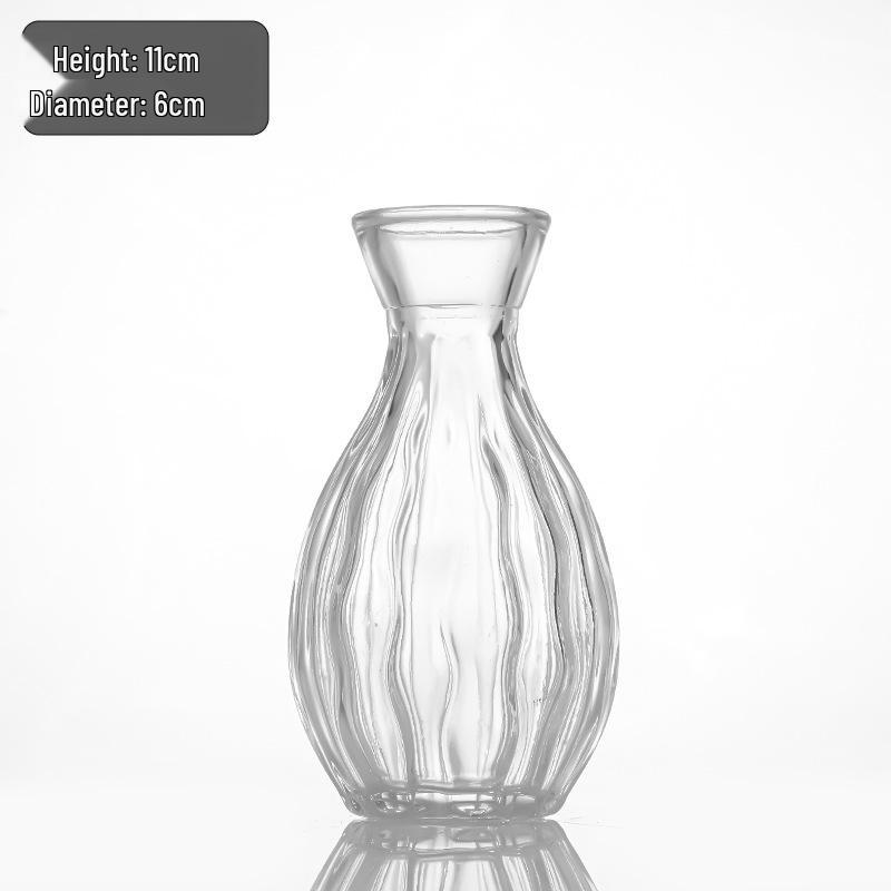 Retro Französisch-Amerikanische Mini-Glasvase für Trockenblumen & Grünzeug