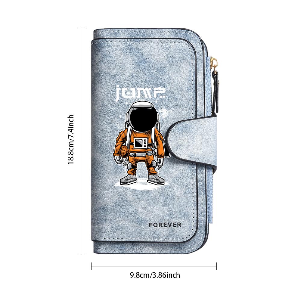 Astronaut Print Bifold Wallet for Daily Use