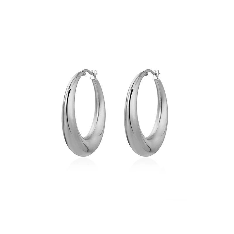 Retro European-American Oval Hoop Earrings