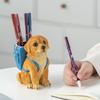 Cute Design Golden Retriever Dog Pen Holder Creative Sculpture Storage Box Pen Holder  Decor Gift