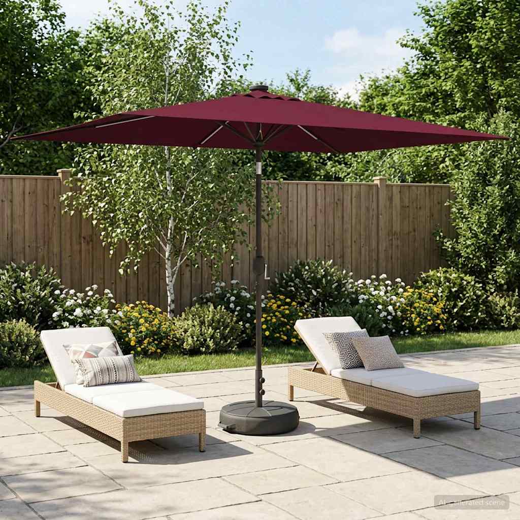 Garden Umbrella with LED Lights and Base 200 X 300 Cm