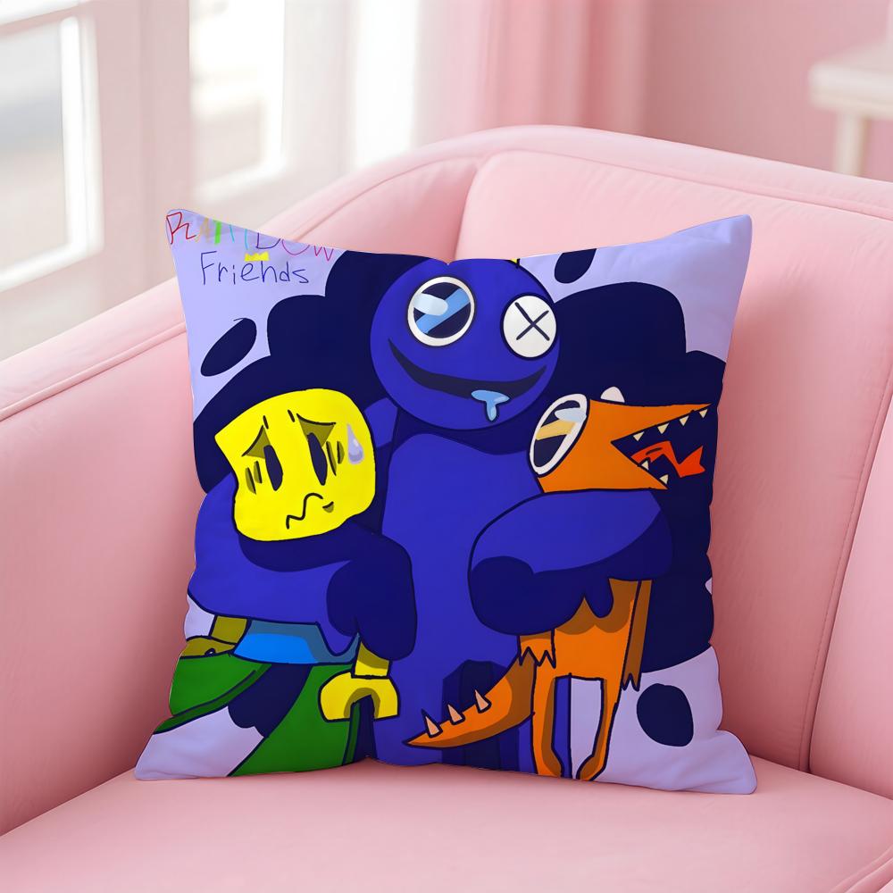 anime Rainbow Friends Cushion Cover Comfortable Reversible Pillow Cover Ideal for Car Sofa Bedroom & Beyond