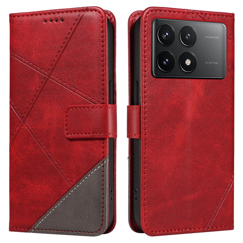 For Xiaomi Poco F6 Pro 5G/Redmi K70 5G/K70 Pro 5G Case Line Spliced PU Leather Phone Cover