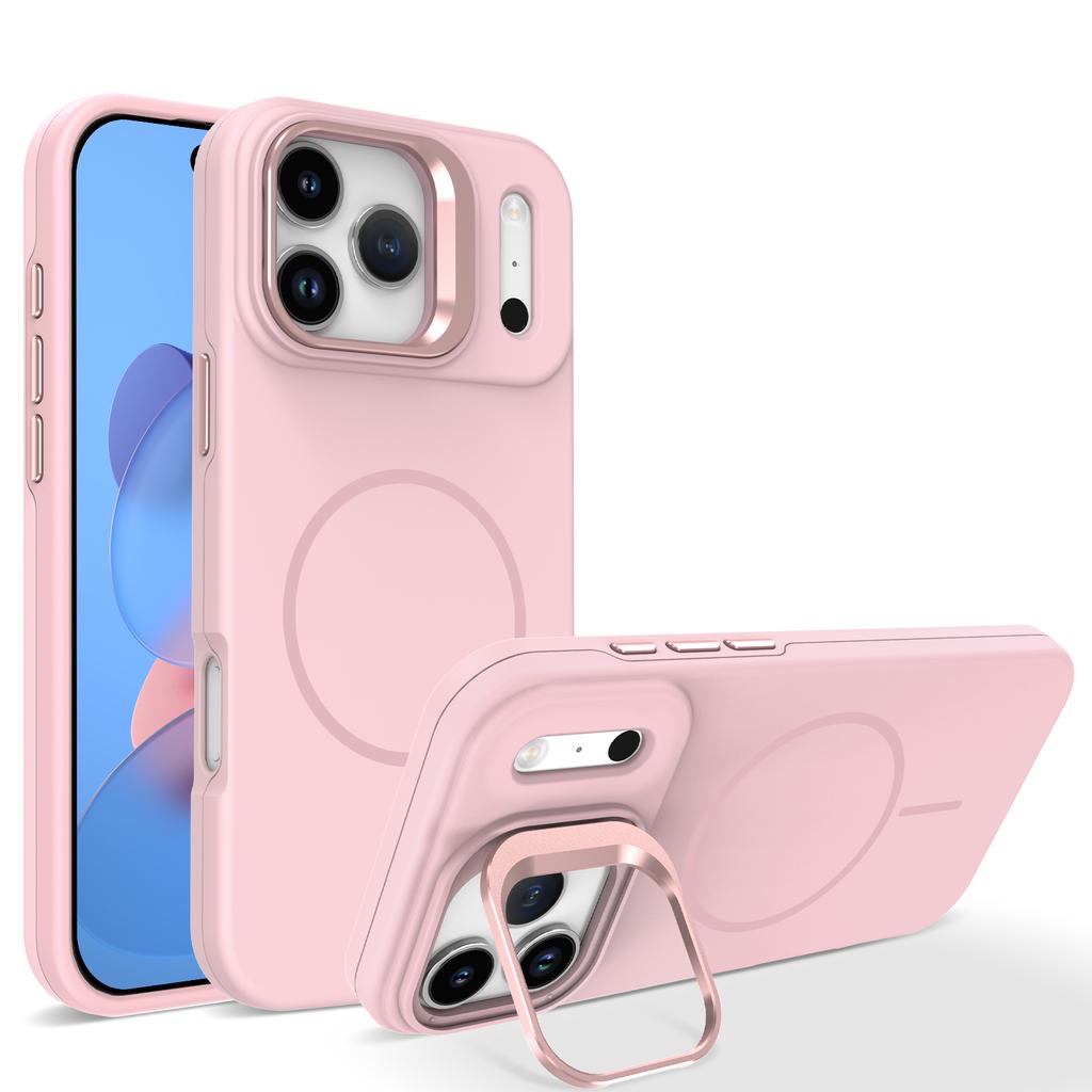 Metal Lens Stand Magnetic For Magsafe Case For iPhone 17 16 15 14 Plus 13 12 11 17 Pro Max Shockproof Wireless Charge Cover